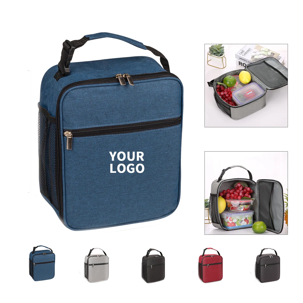 Oxford Cloth Insulated Lunch Cooler Tote 1