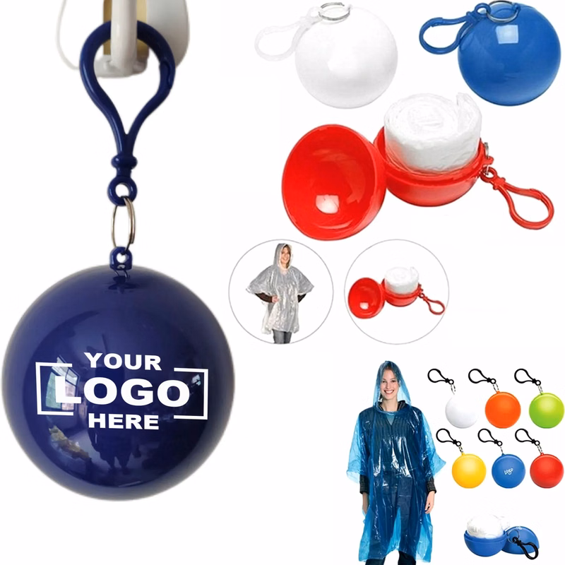 Disposable Raincoat In Keychain Ball