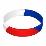 Printed Segmented Silicone Wristband Keychain