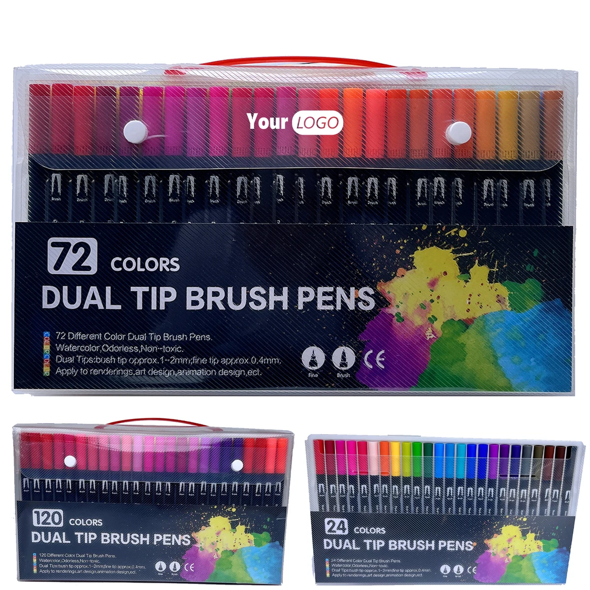 Plastic Double ended marker soft head watercolor pen set 1