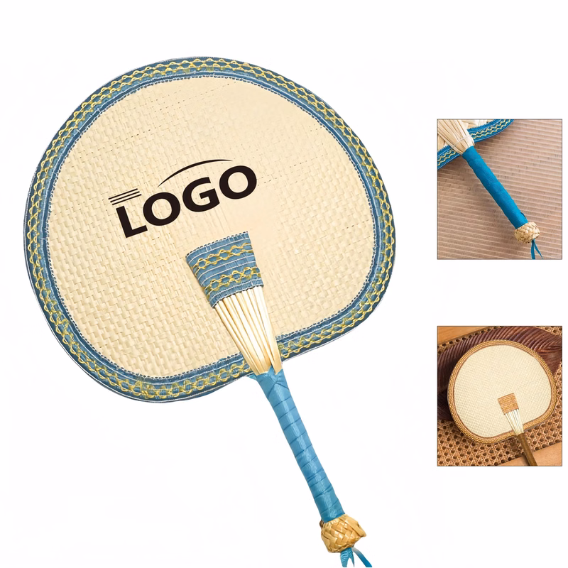 Handmade Wheat Straw Fan Large Traditional Summer Cooling