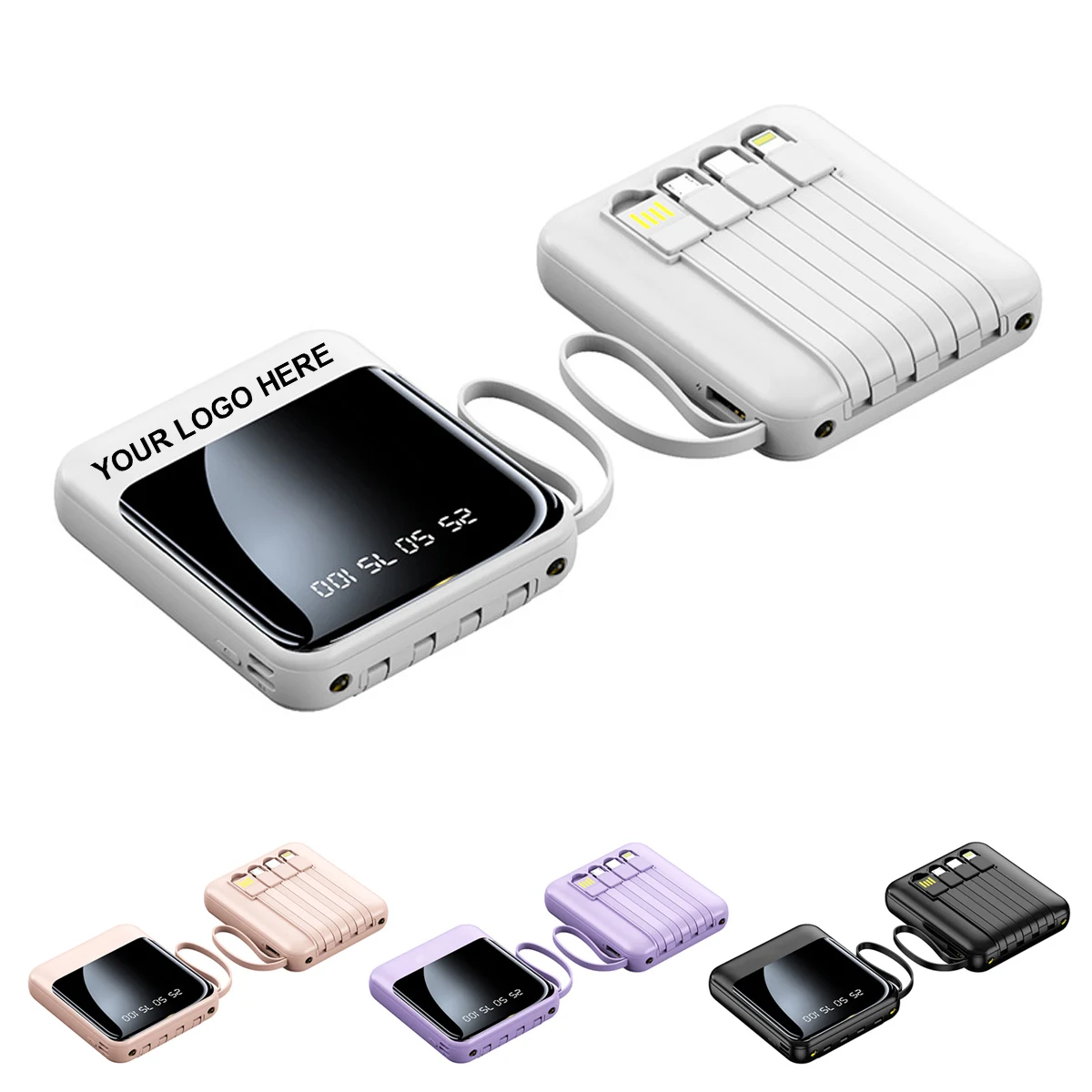 20000mAh Power Bank Portable Charger Built-in Cables 1
