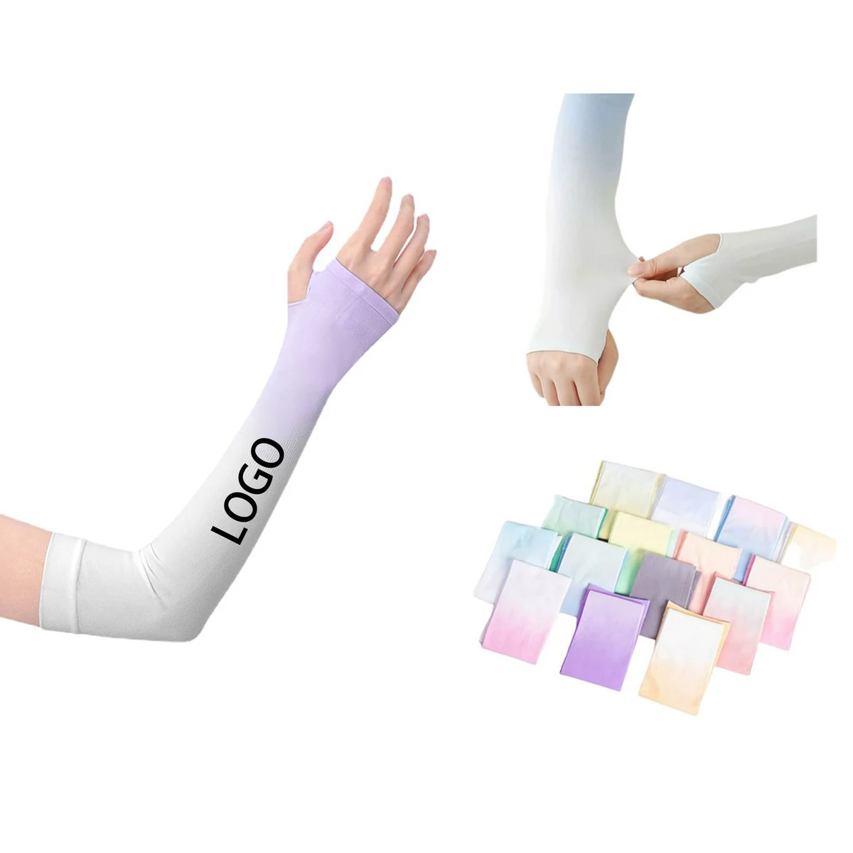 Anti Sunscreen Ice Silk Arm Sleeve Gradient Color 1