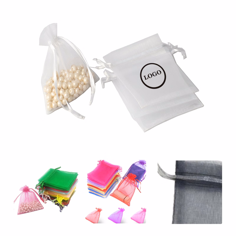 MOQ50 Custom Drawstring Organza Gift Bags With Logo