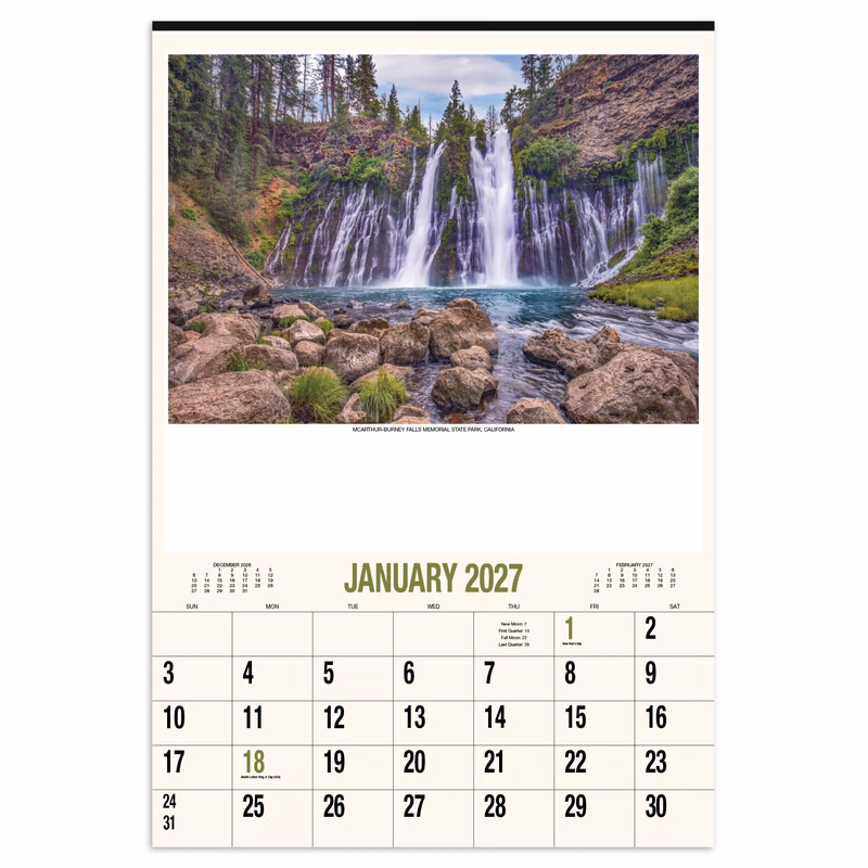 HotLine® Products Scenic America® Executive-White Ad Calendar