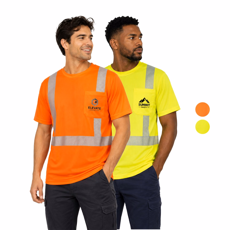 3.8 oz. Polyester Class 2 Segmented Tape Safety T-Shirt with Pocket