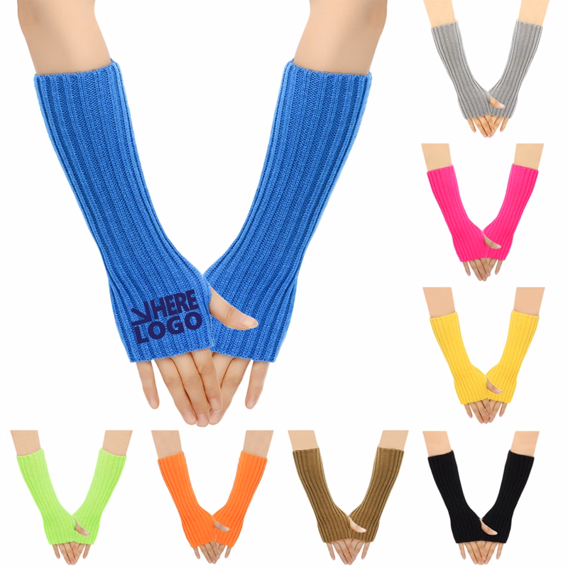Acrylic Half-Finger Knitted Arm Warmers
