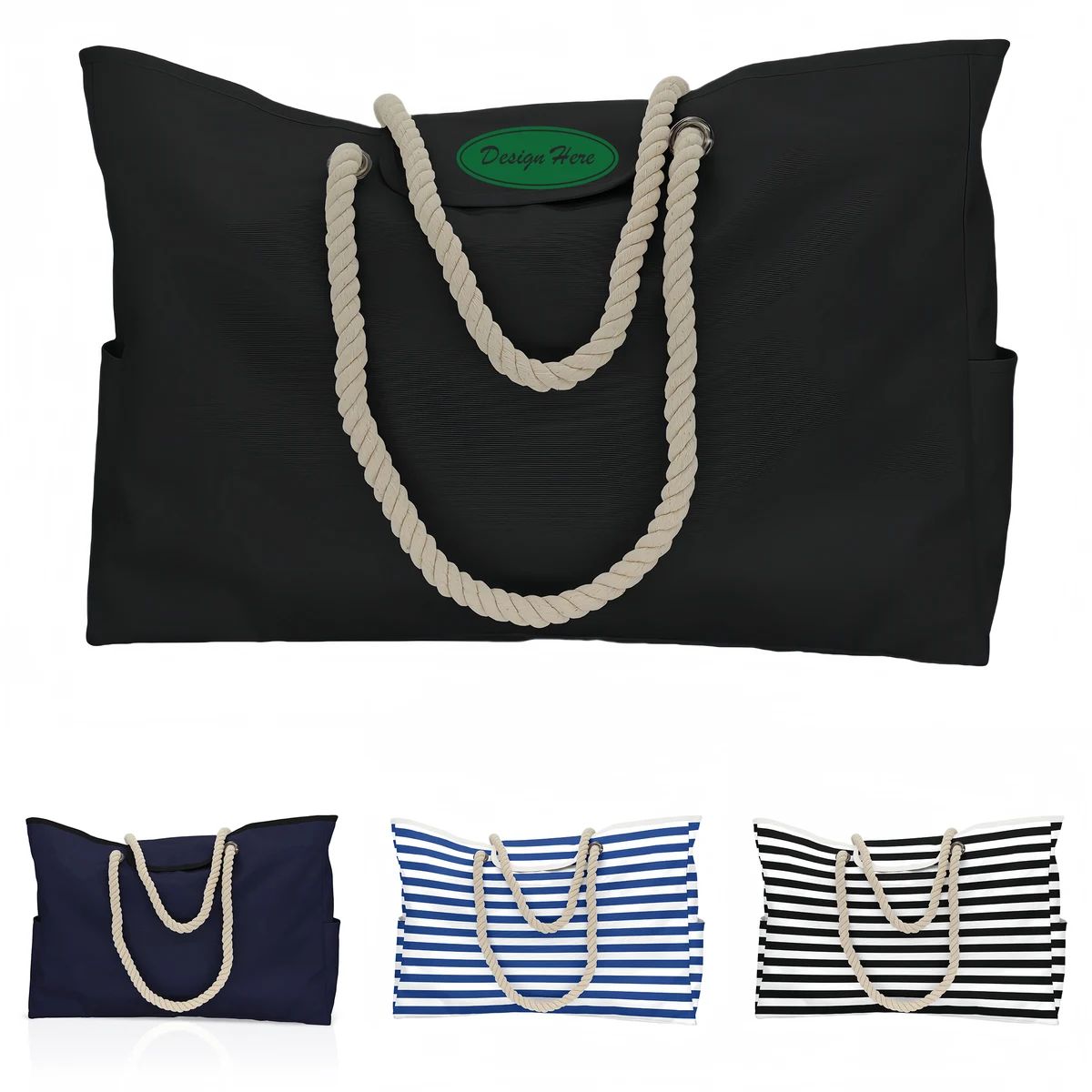Nylon Large Beach Tote Bag Customizable, custom tote bag with logo imprint 1