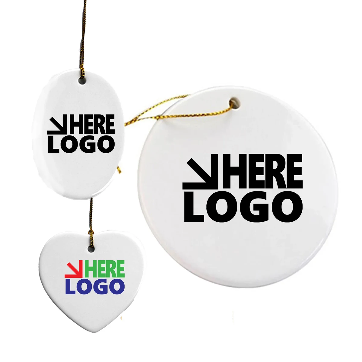 MOQ 15 Ceramic Ornament 3" Round 1