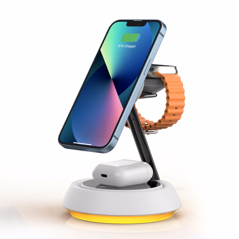 Phoenix Qi - 3-in-1 Wireless Charger with Ambient LED Lighting
