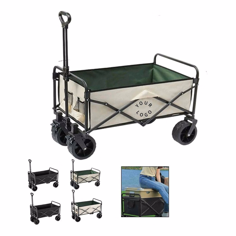 Oxford Fabric Picnic Cart with Adjustable Handle