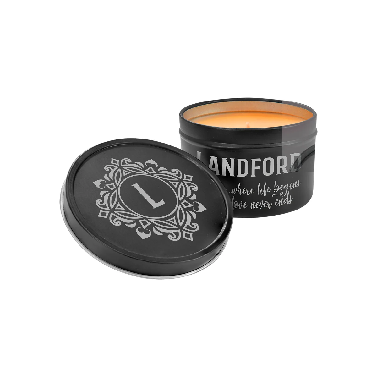8oz Bright Citrus Candle in Black Metal Tin 1
