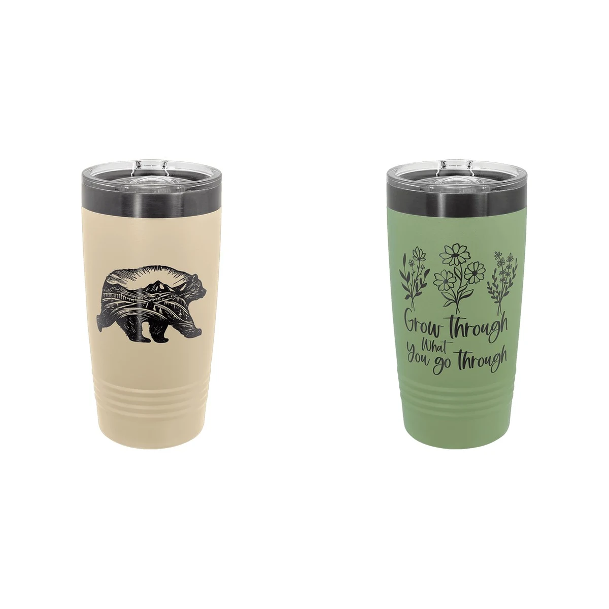 Polar Camel 20 oz Ghost Black Ion-Plated Ringneck Tumbler with Slider Lid 1