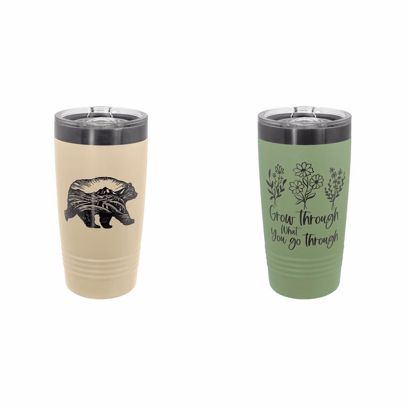 Polar Camel 20 oz Ghost Black Ion-Plated Ringneck Tumbler with Slider Lid