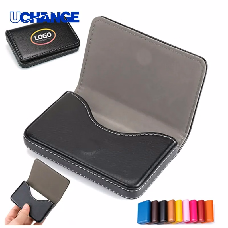 Magnetic Closure Business Card Holder Secure Desk Case
