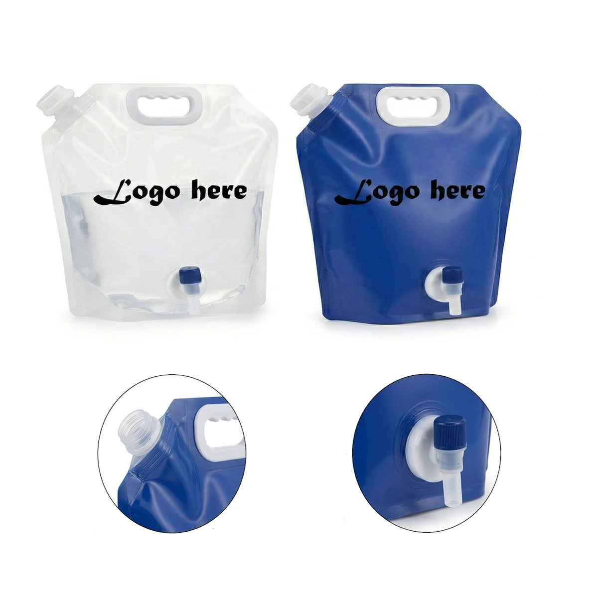 Customizable 1.3 Gal Outdoor Portable Water Bag with Valve 1