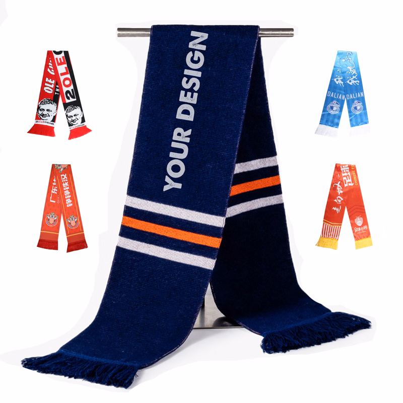 Jacquard Woven Knit Scarf with Fringe