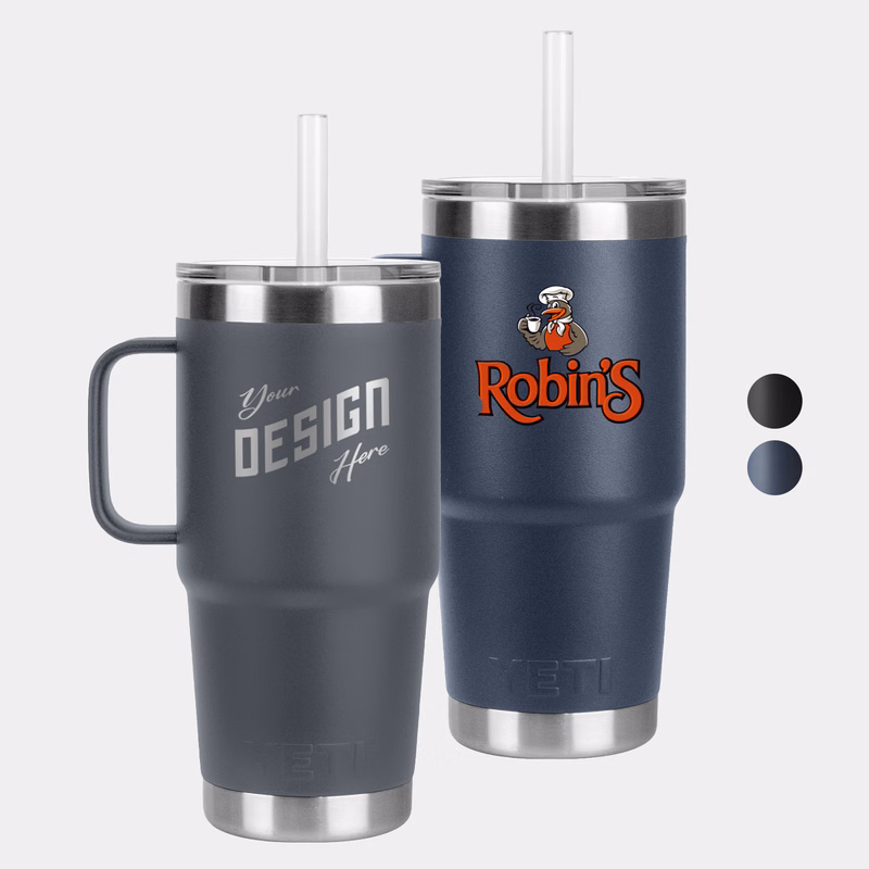 25 Oz YETI® Rambler Stainless Steel Insulated Tumbler w/ Straw Lid