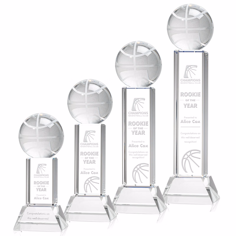 Basketball Award on Stowe Base - Clear
