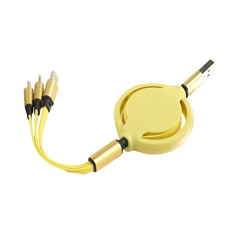Retractable Silicone Triple Charging Cable 1
