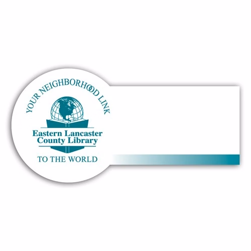 UV Printed Poly Name Badge w/ Pin Fastener (2"x4") Rectangle w/Round End