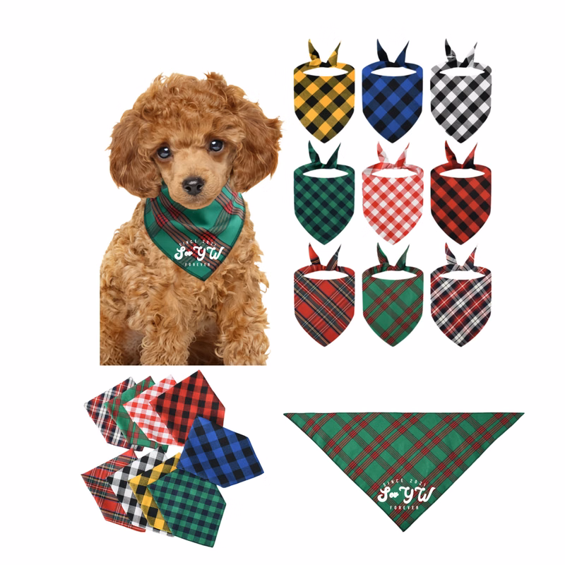 Plaid Pet Saliva Bandana