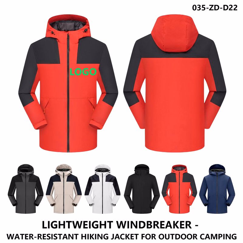 Unisex Windproof Waterproof Colorblock Hooded Windbreaker ?C Custom Logo