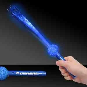 Blue LED Flashing Fiber Optic Light Up LED Glow Wand 1