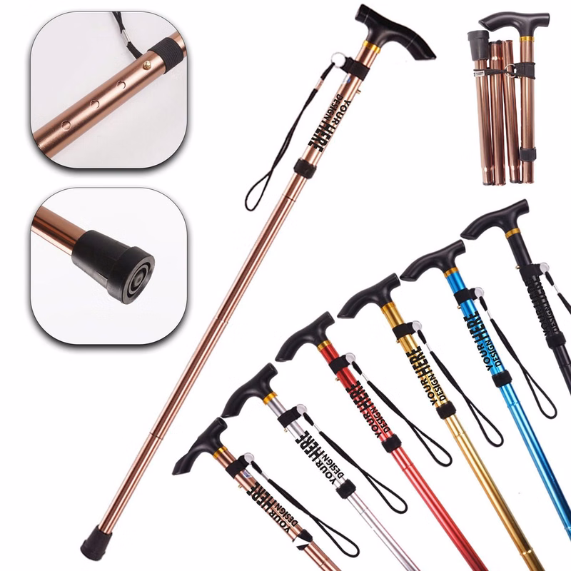 Portable Collapsible Walking Cane Outdoor Support Pole