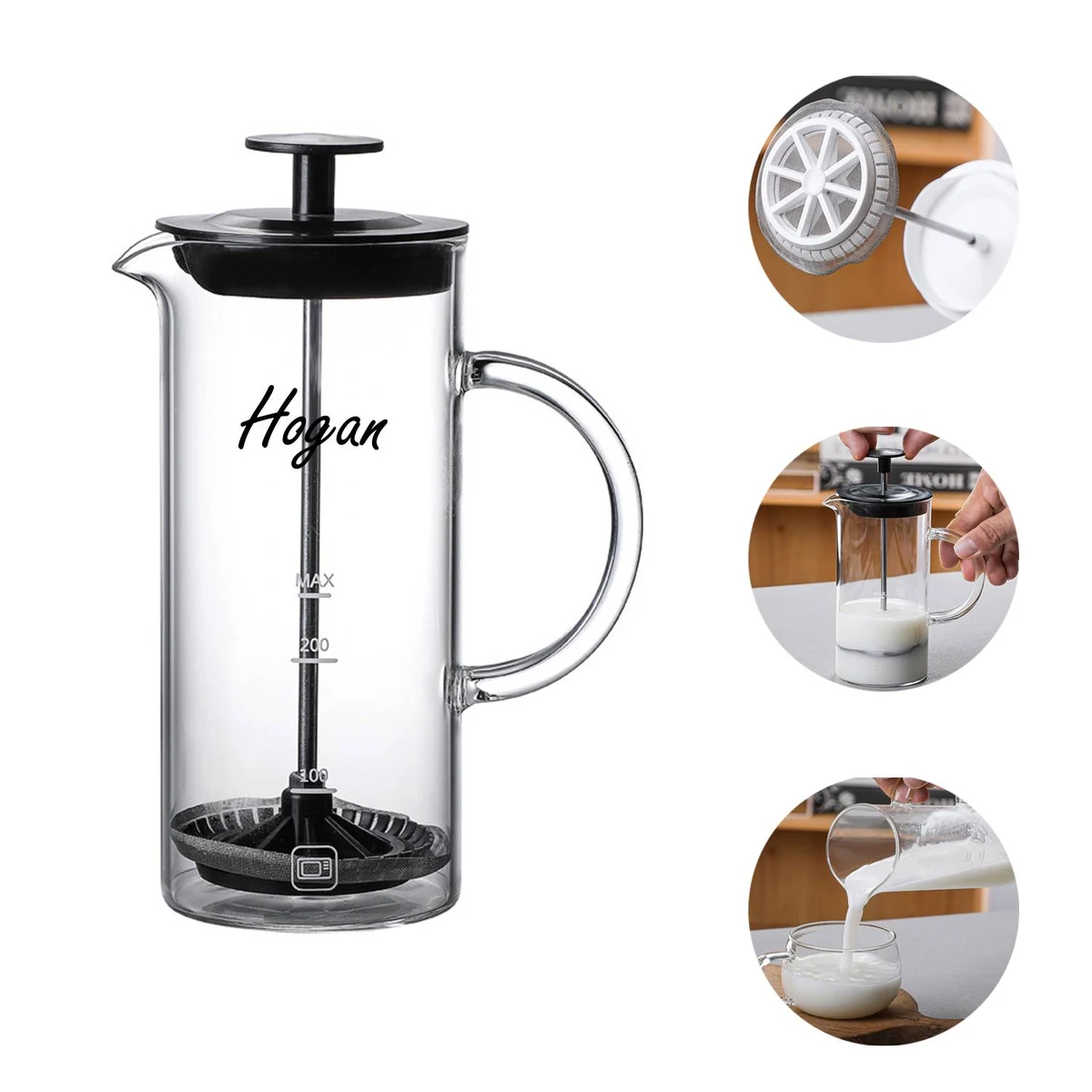 Milk Fryer Manual Glass Coffee Pot 1