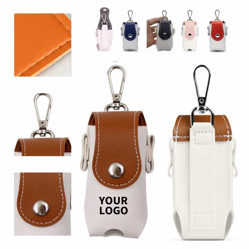 PU Leather Golf Ball Pouch 1.9" x 1.8" x 3.7"