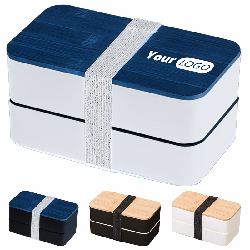 Bamboo Wood Japanese Double-Layer Bento Box
