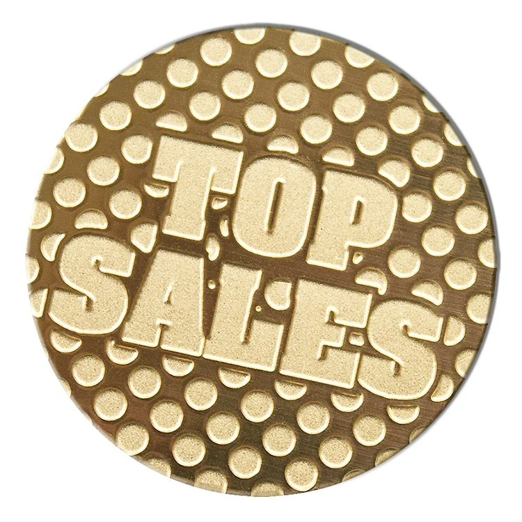 Shield 0.95" Polished Brass Etched Lapel Pin - USA Made 1