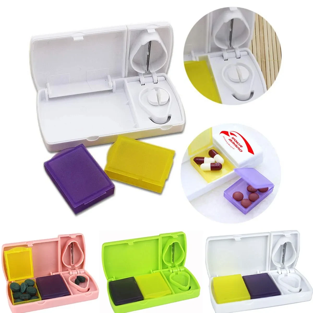 medicine cutter Portable Pill Organizer Daily Case Box 1