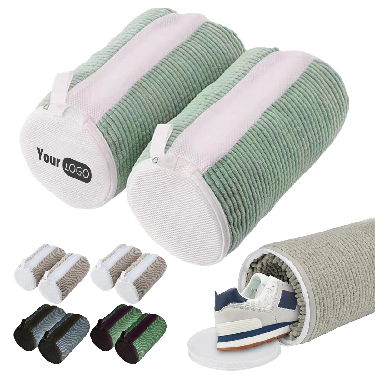 Polyester Cylindrical Travel Shoe Pouch ?C Protect And Organize Your Footwear 1