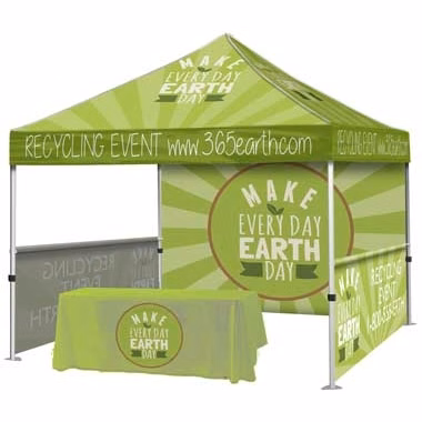 Event Tent Package #4 – Steel Tent + Throw + Full Back Wall + 2 Half Walls