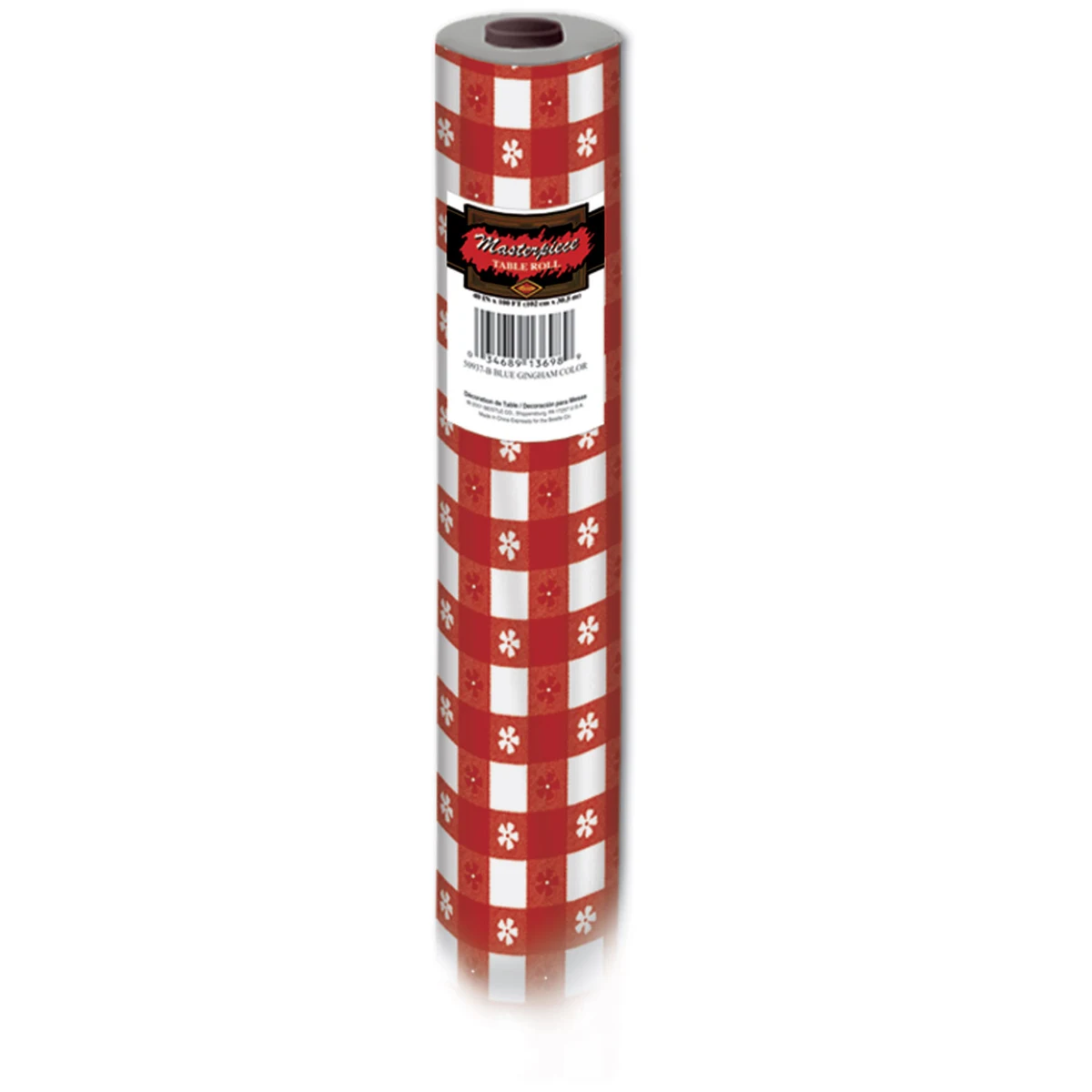 Masterpiece Red Gingham Printed Table Roll 1