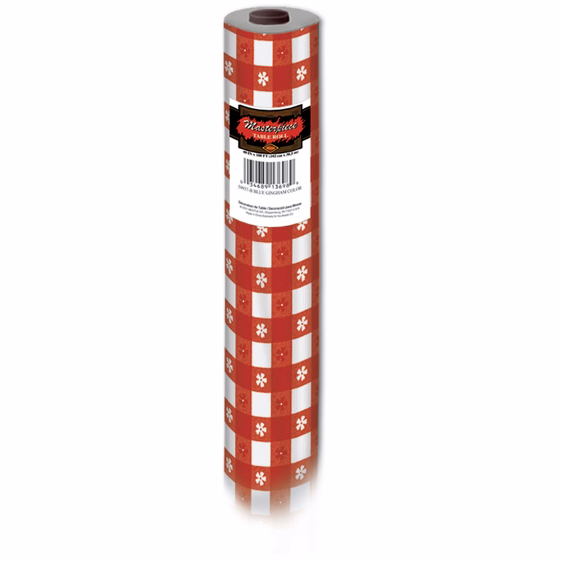 Masterpiece Red Gingham Printed Table Roll