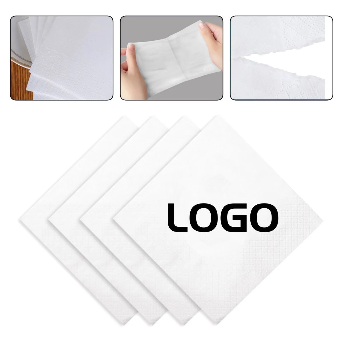 Custom 2-Ply Beverage Napkins With Personalized Logo 1