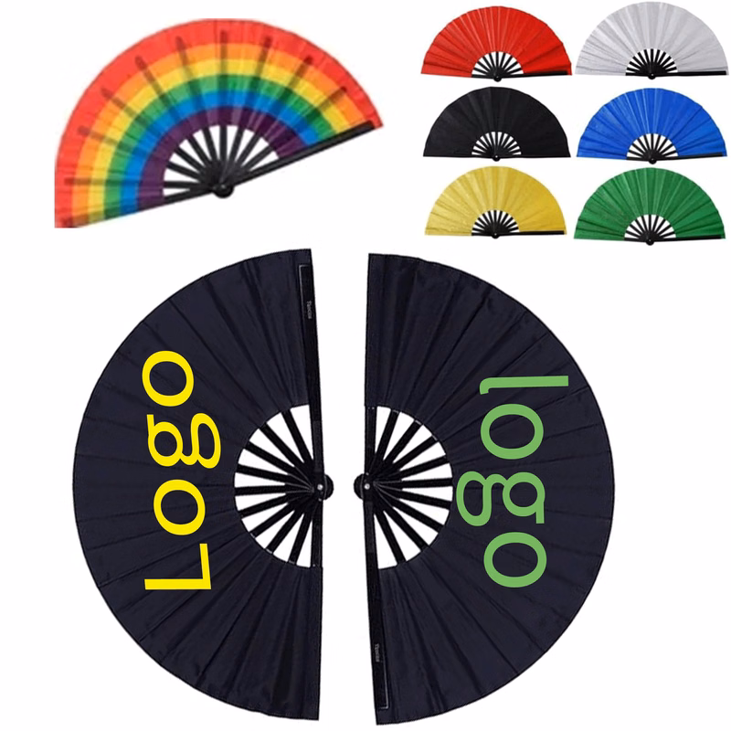 Heavy-Duty Plastic-Reinforced Taffeta Kung Fu Fan with Ribbed Structure