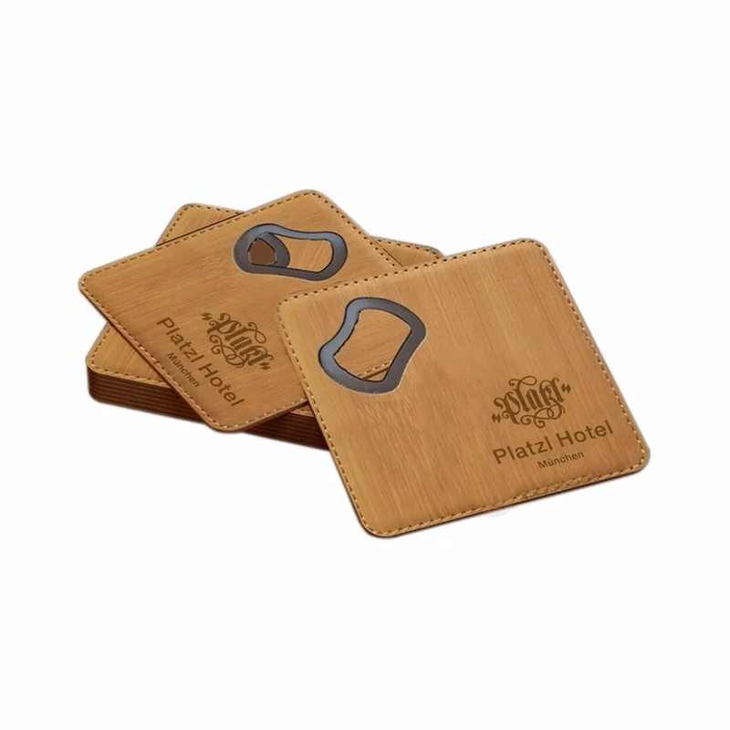 Leather Bottle Opener Coaster