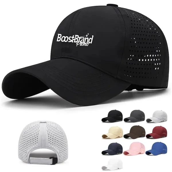 Custom Quick-Dry Perforated Sports Baseball Cap — Breathable Ventilated Fitness Gear 1
