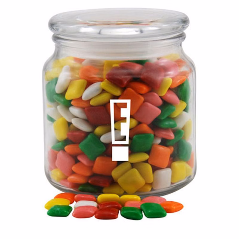 Jar with Mini Chicklets Gum