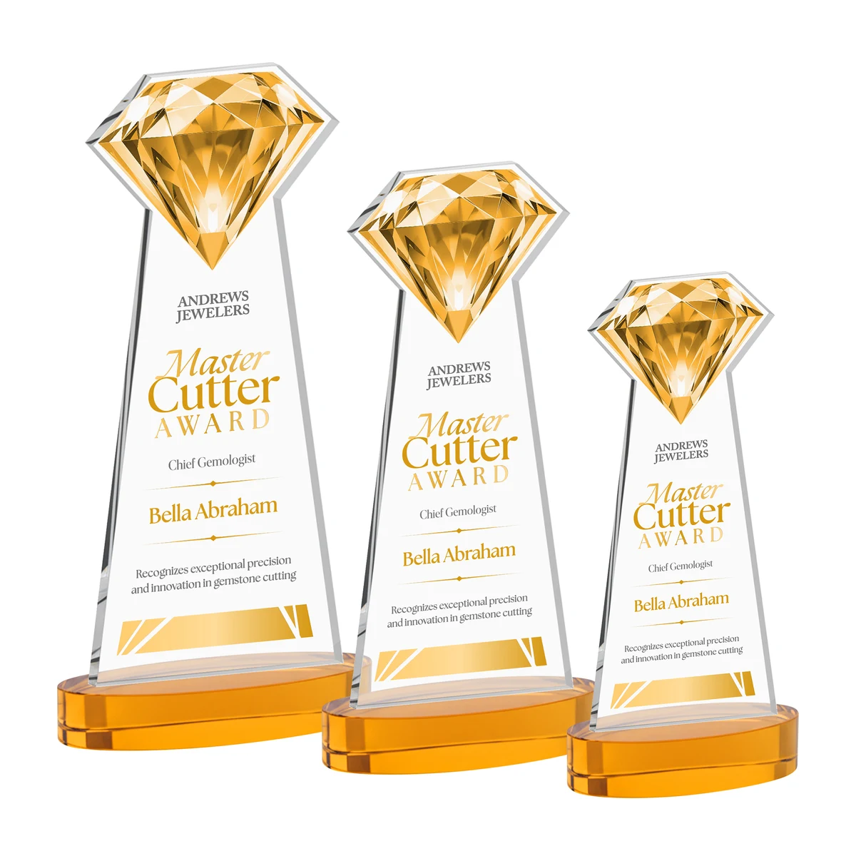 Gemstone VividPrint™ Award on Alberton Base - Amber 1