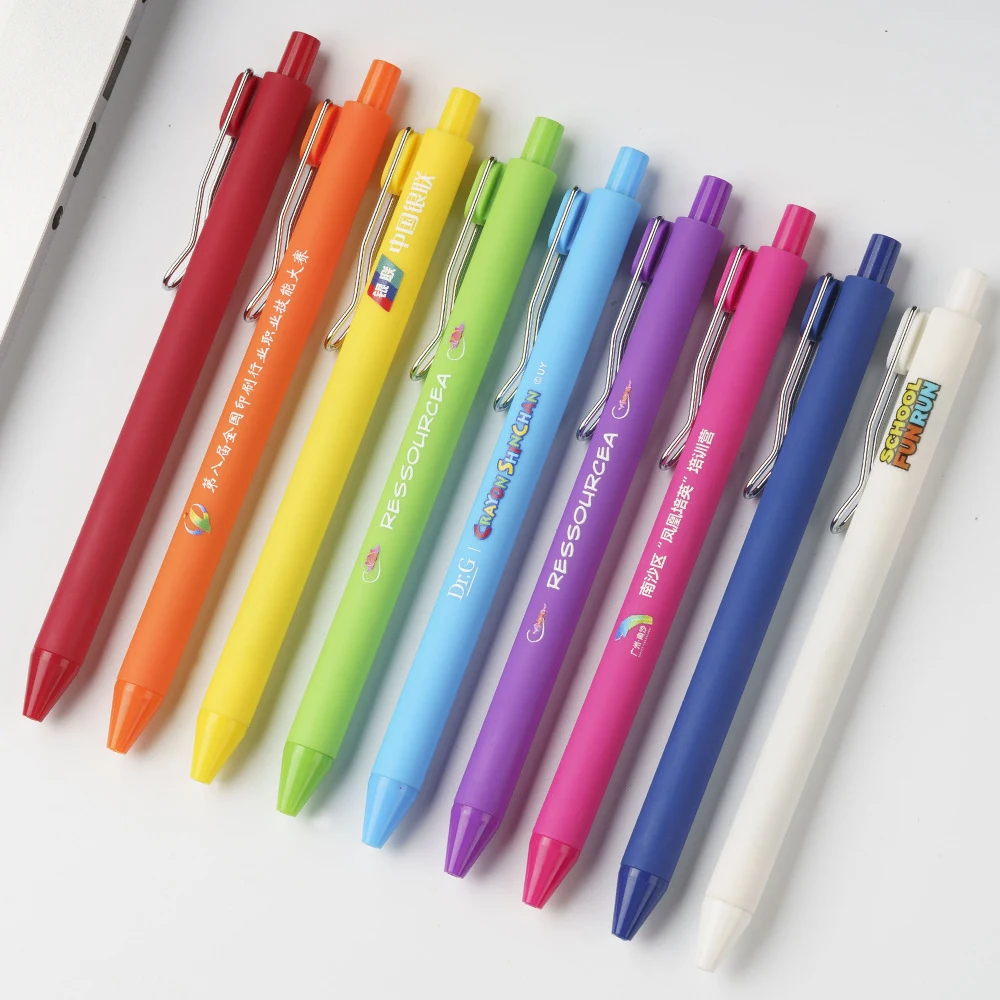 Candy-colored Soft-Touch Click Gel Pen (Full Color Print) 1