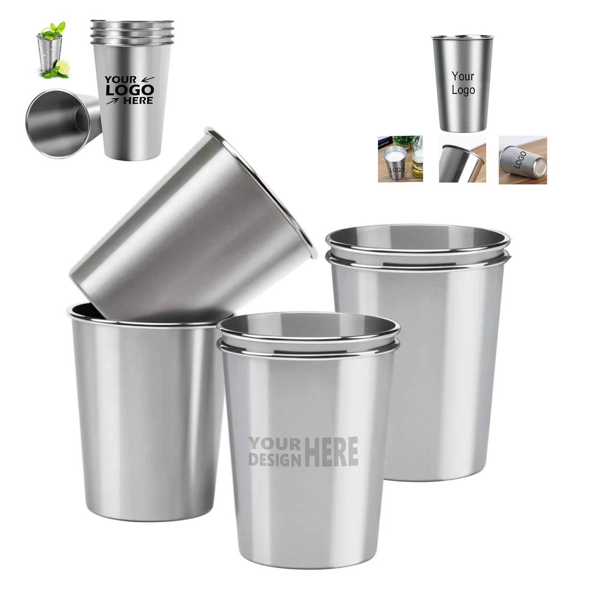 12oz Stainless Steel Water Mug Pint Cup 1