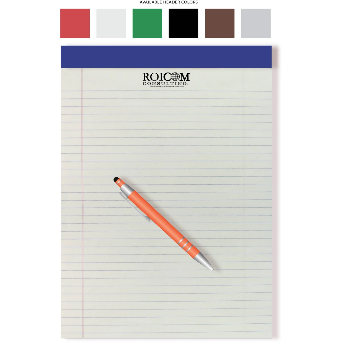 Senior Size Writing Pad (8.5"x11.75") w/1 color Imprint on pad 1