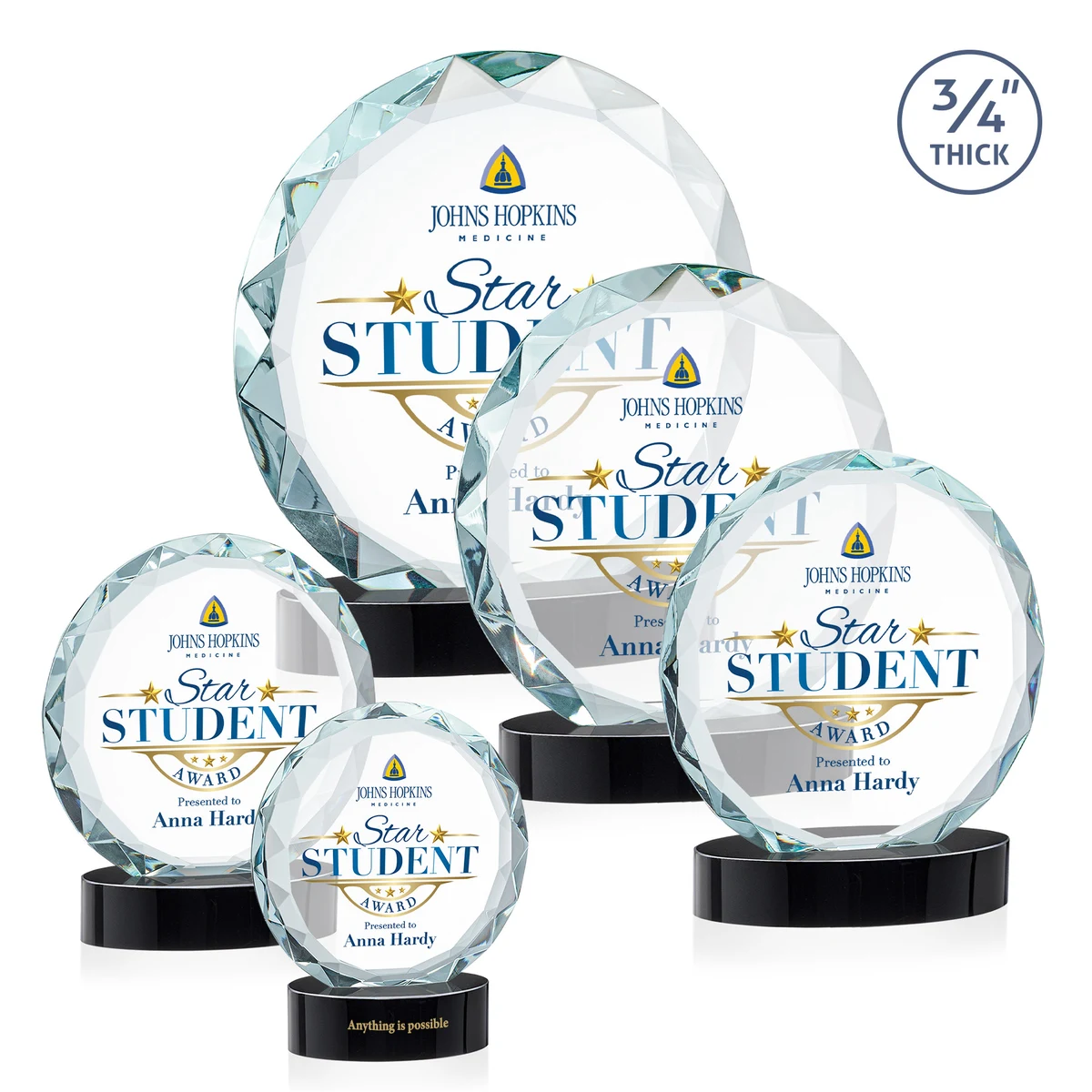 Centura VividPrint™ Award on Alberton Base - Black 1