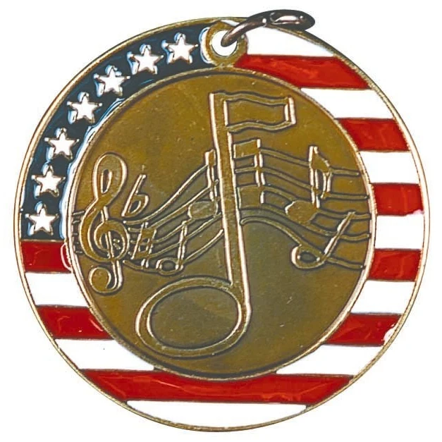 Music Stars & Stripes Medal, 2" 1