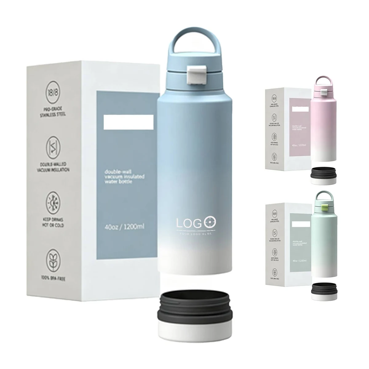 32 oz Stainless Steel Water Bottle with Bottom Container, custom water bottle with logo imprint 1